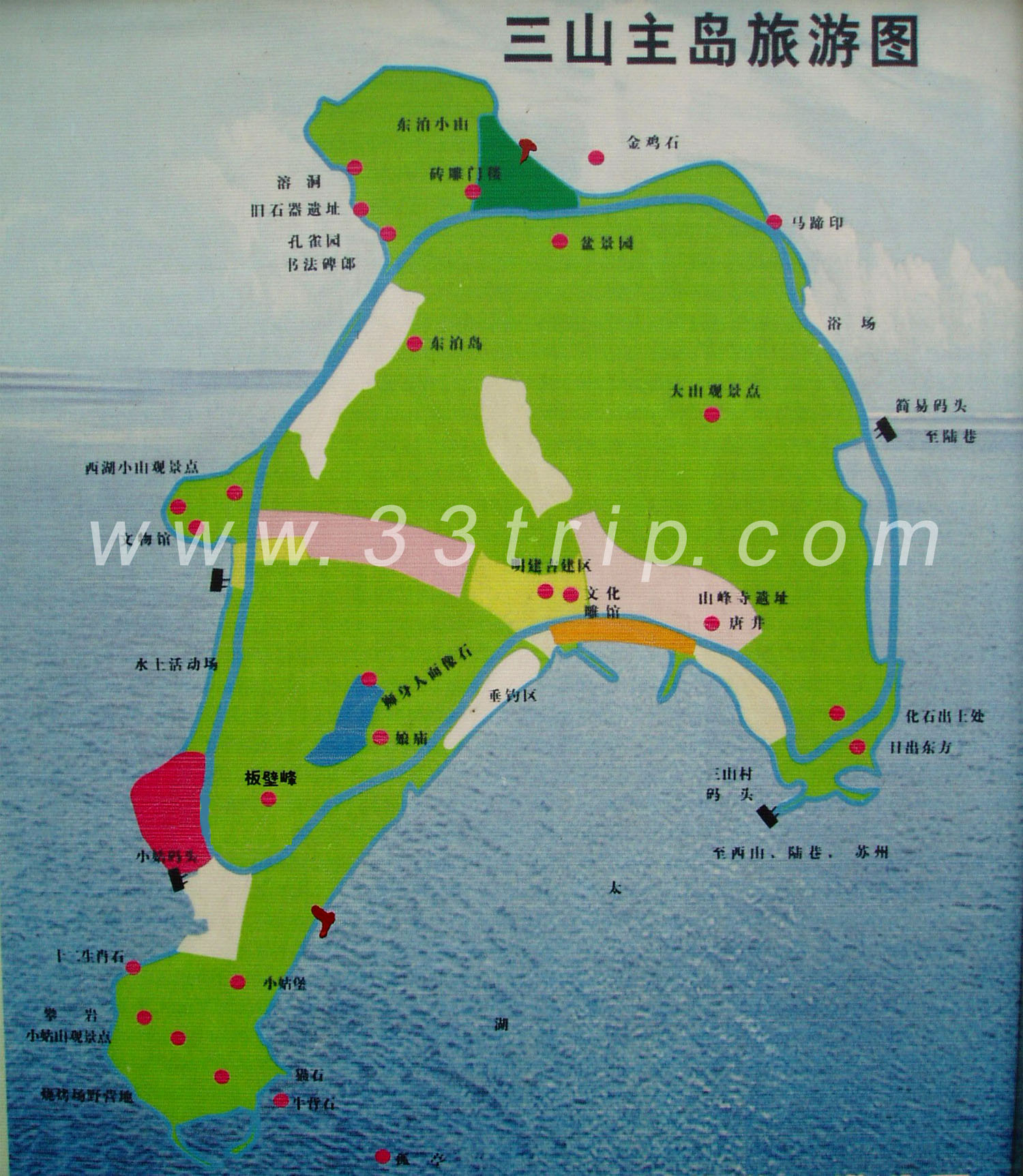 三山岛主岛旅游地图
